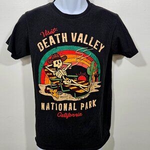 National Park Society Death Valley Skeleton Tee Unisex Adult S Black Logo   (60)